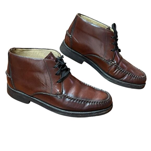 Cole Haan Boots Mens Size 8 E Brown Leather City Chukka Vibram Sole Casual